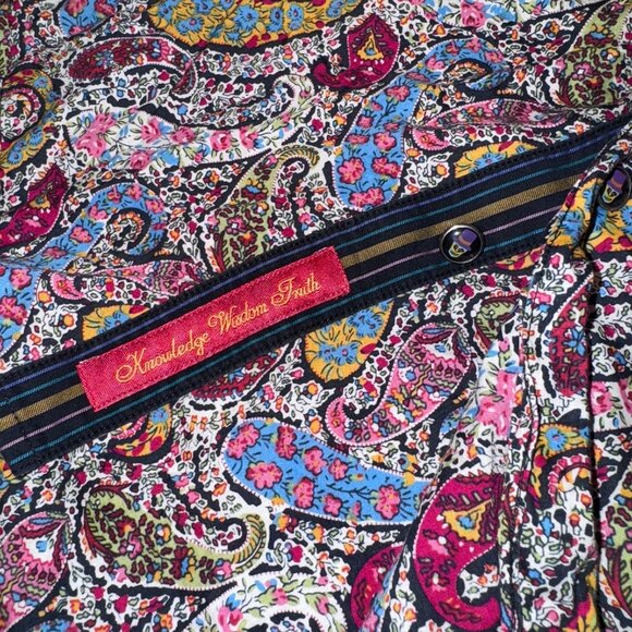 Robert Graham Glass Skull Buttons Grunge Paisley Embroidered Shirt - M Colorful - Picture 3 of 9